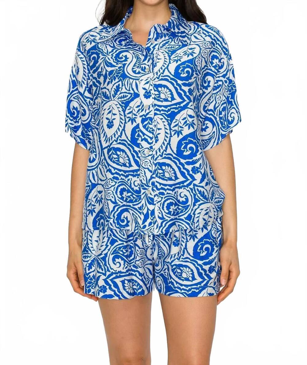 NEW MEET ME IN SANTORINI athena shorts in blue